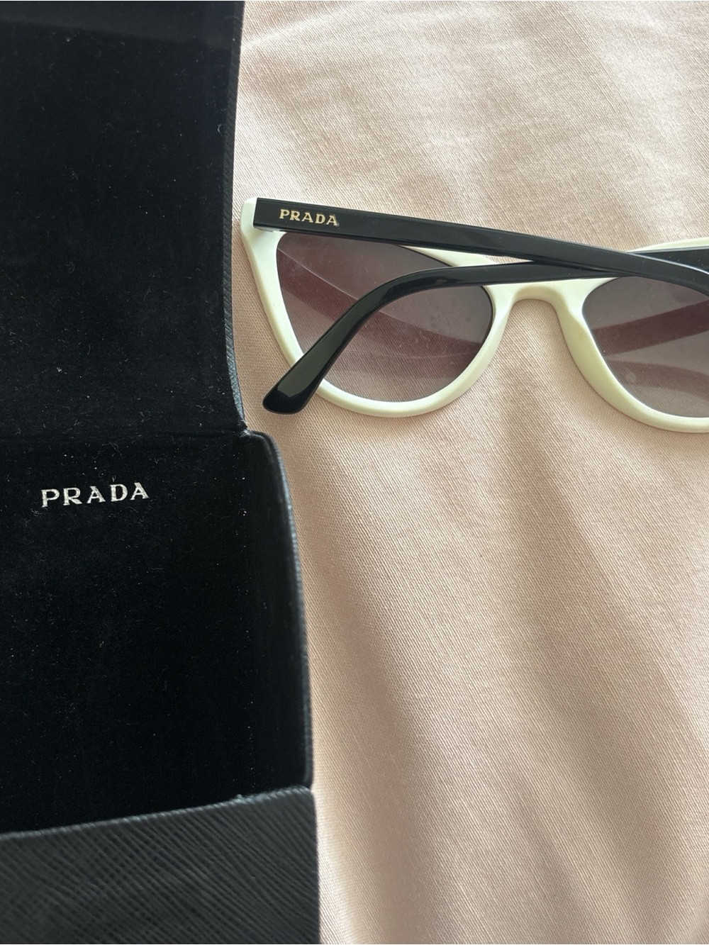 Prada Two-Tone Black and White Cat Eye Sunglasses - Picture 4 of 5